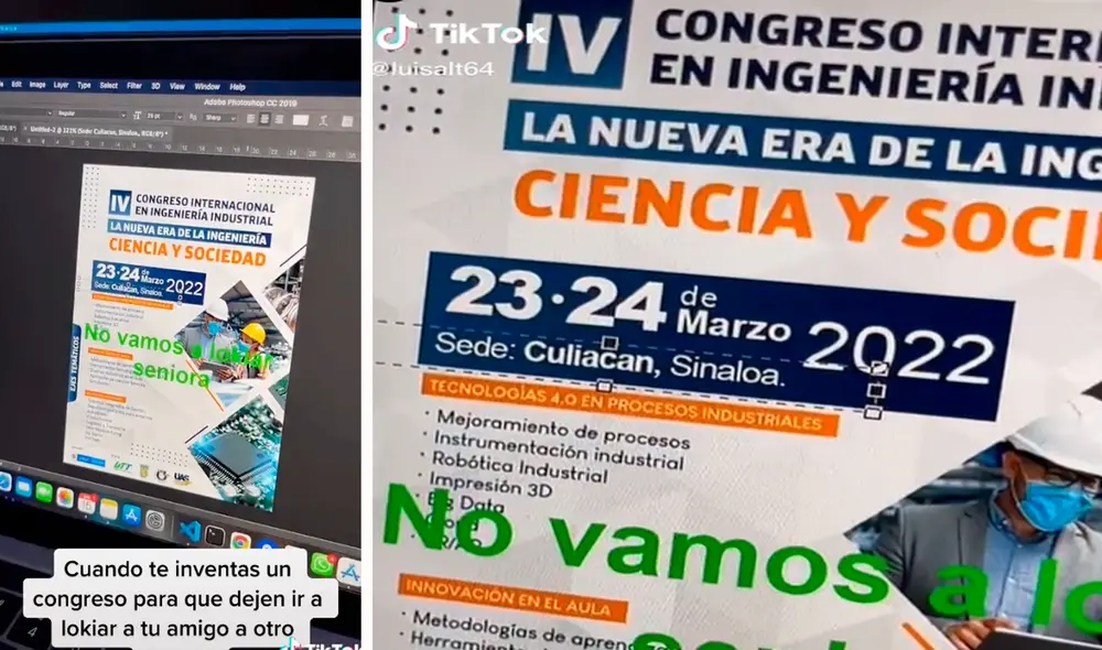 El afiche era muy convincente, ya que incluyeron hasta los temas que entrarían en el debate durante esos días. Foto: captura de TikTok
