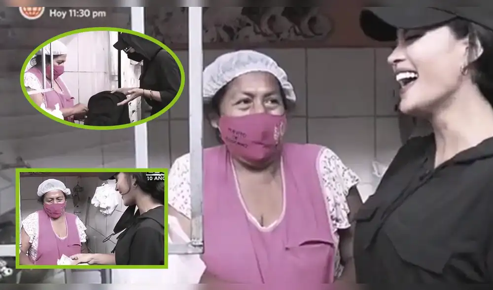 Michelle Soifer acudió al mercado con lentes, gorra y mascarilla negra para que no la reconociera la vendedora. Foto: composición/captura América TV Michelle Soifer acudió al mercado con lentes, gorra y mascarilla negra para que no la reconociera la vendedora. Foto: composición/captura América TV