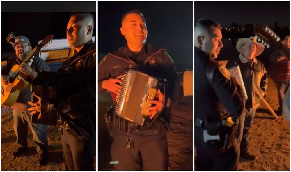 Gonzales, quien estaba trabajando en un turno de horas extras, se ató el instrumento y se unió al grupo. Foto: captura de TikTok