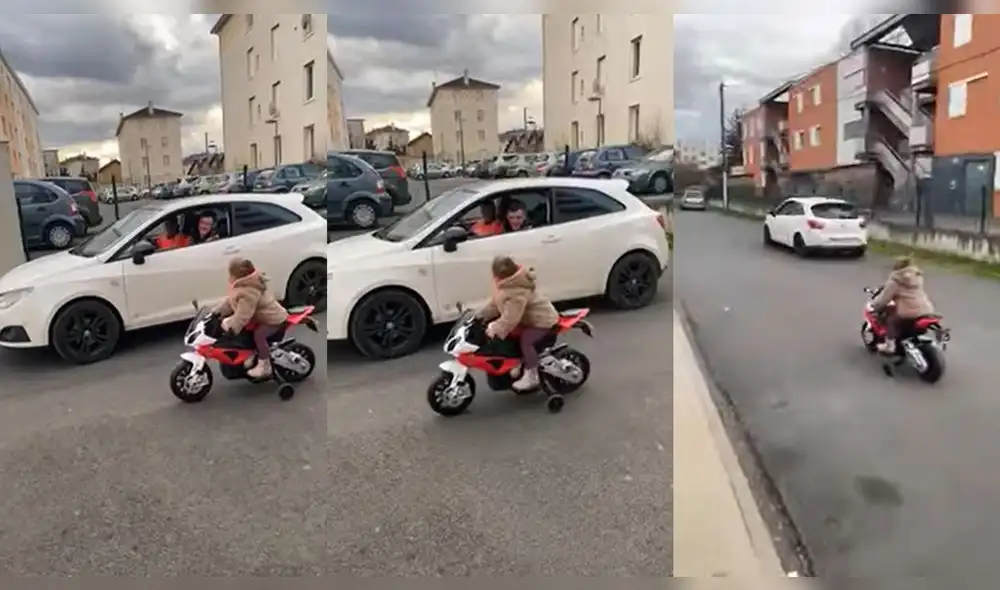 El hombre sosteniendo una conversación con el pequeño. Foto: captura de YouTube