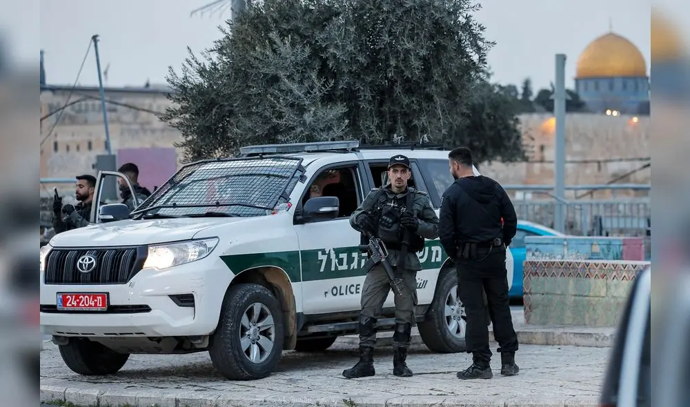 Fuerzas de la seguridad en Israel resguardan la zona. Foto: AFP