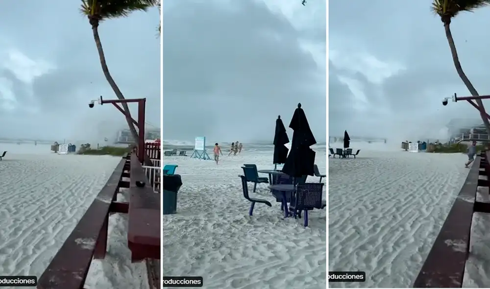 Los veraneantes salieron huyendo del lugar para ponerse a buen recaudo ante el impresionante panorama. Foto: captura de Facebook Los veraneantes salieron huyendo del lugar para ponerse a buen recaudo ante el impresionante panorama. Foto: captura de Facebook