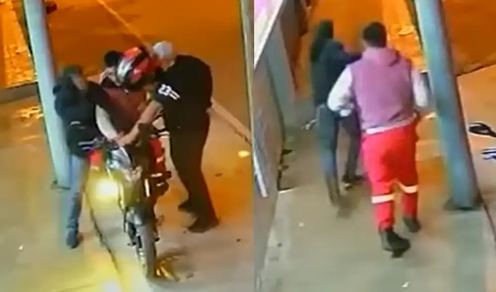 El robo ocurrió en plena avenida del distrito de Hualmay, Huaura. Foto: captura de Panamericana TV