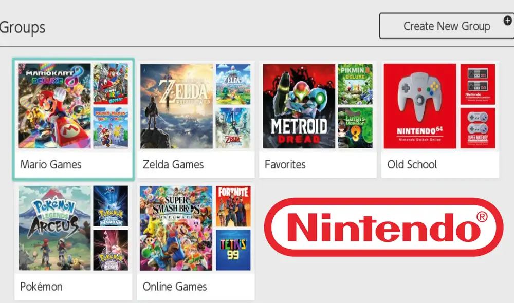 Ahora se podrás gestionar y organizar mejor la biblioteca de juegos. Foto: composición LR/ captura Nintendo