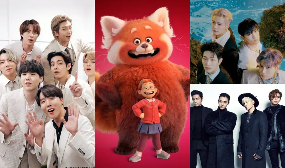 La cultura fan se vive al máximo en "Turning red". Conoce qué grupos k-pop influyeron el proyecto de la directora Domee Shi para Disney y Pixar. Foto: composición Disney+/Hybe/SM/YG