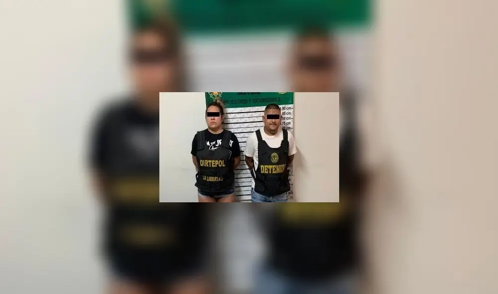 Pareja fue detenida en operativo organizado por la Policía. Foto: PNP Pareja fue detenida en operativo organizado por la Policía. Foto: PNP