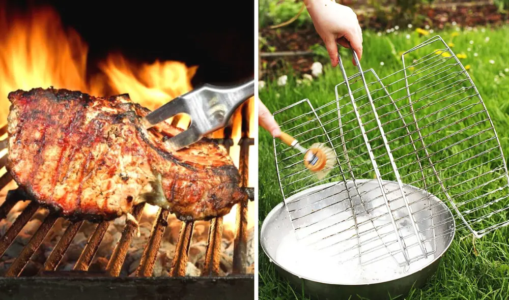 Consejos con productos y utensilios necesarios para limpiar profundamente la parrilla y preparar sabrosos asados en familia. Foto: composición de LR/ Piqsels
