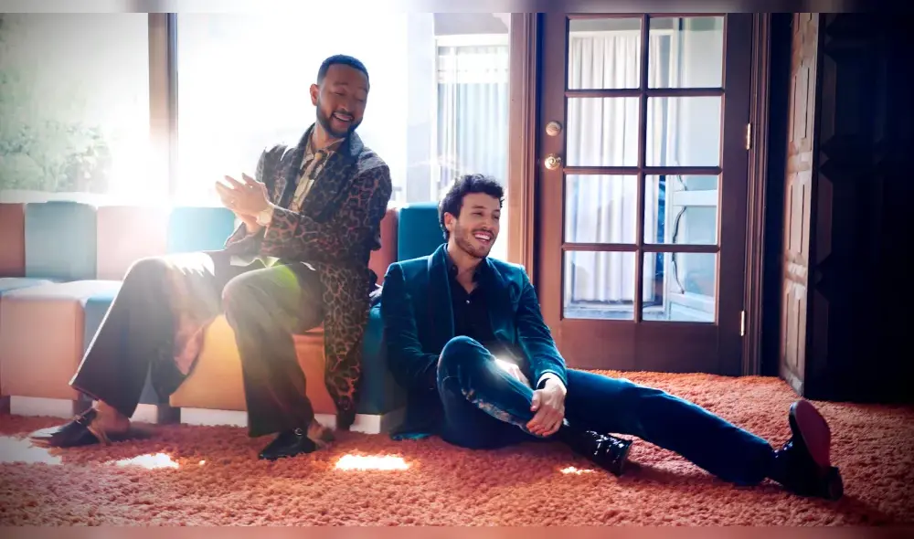Sebastián Yatra junto a John Legend en la nueva versión de "Tacones rojos". Foto: Sebastian Yatra