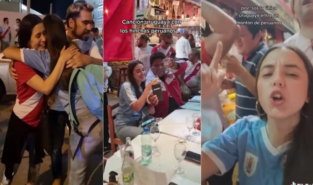 La tiktoker compartió divertidos momentos al lado de hinchas peruanos antes del encuentro Perú vs Uruguay. Foto: captura de TikTok