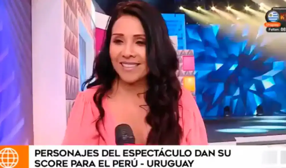 Tula Rodríguez reveló su score a favor de la selección peruana frente a Uruguay. Foto: captura América TV. Tula Rodríguez reveló su score a favor de la selección peruana frente a Uruguay. Foto: captura América TV.