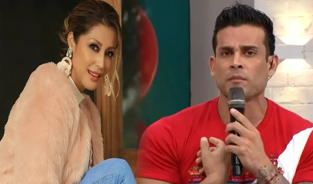 Christian Domínguez señala que Karla Tarazona tiene todo el derecho de reclamarle cuando se equivoca como padre. Foto: composición Karla Tarazona/Instagram, captura/América TV