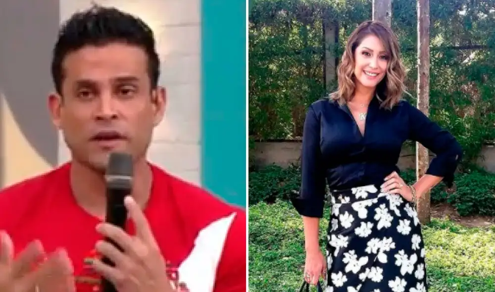 Christian Domínguez reconoció fue error utilizar su nombre en su polémica con Isabel Acevedo. Foto: composición Karla Tarazona/Instagram, captura América TV.