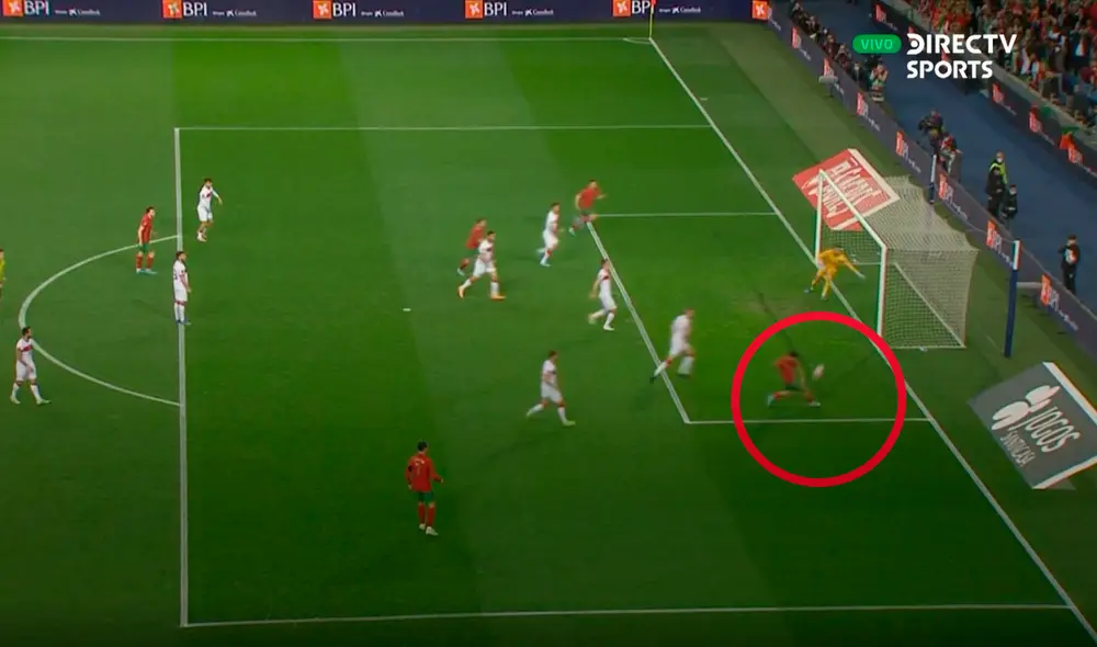 Portugal abrió el marcador con Otávio. Foto: captura DirecTV Sports Portugal abrió el marcador con Otávio. Foto: captura DirecTV Sports