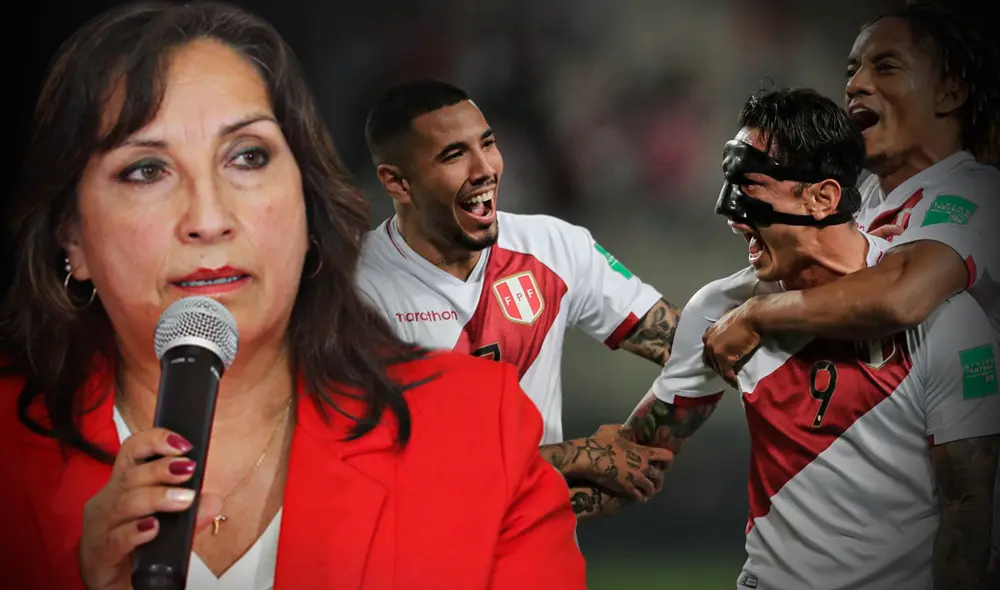 Dina Boluarte confía en que la selección llegue al mundial. Foto: composición Fabrizio Oviedo/La República