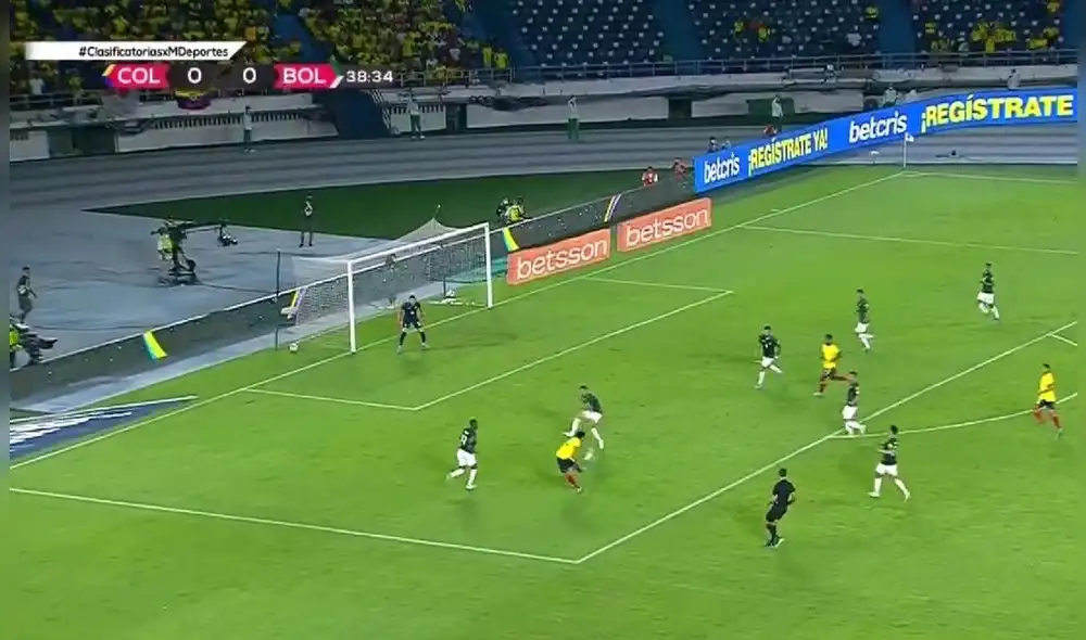 Luis Díaz anotó el 1-0 de Colombia. Foto: captura Movistar Deportes.