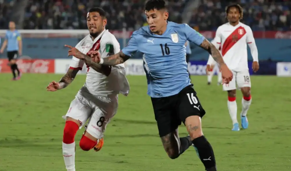 Uruguay y Perú se enfrentan por la fecha 17 de las Eliminatorias Qatar 2022. Foto: EFE Uruguay y Perú se enfrentan por la fecha 17 de las Eliminatorias Qatar 2022. Foto: EFE