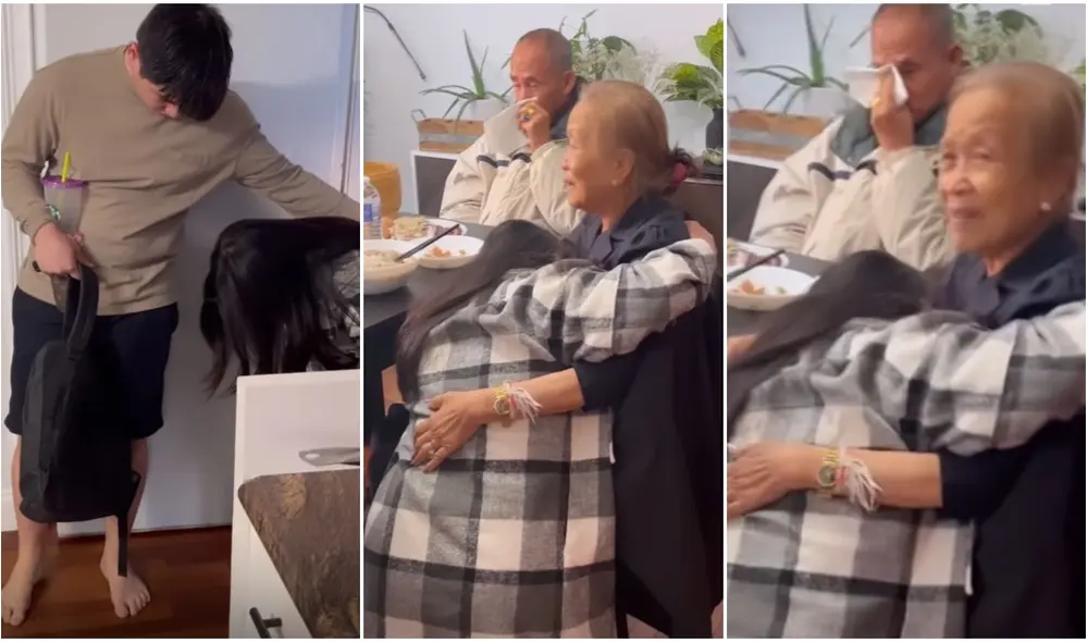 El reencuentro sorpresa de una mujer con sus abuelos ha sido visto más de 167.000 veces. Foto: captura de TikTok