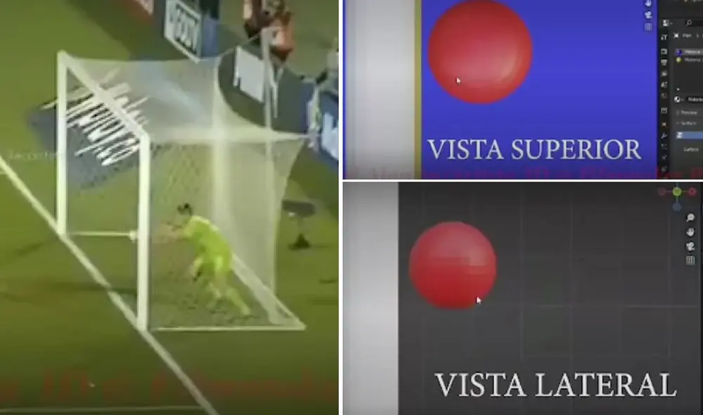 El experto en 3D demostró que el balón ingresó totalmente. Foto: captura/Movistar Deportes/Twitter