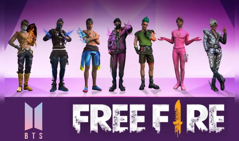 BTS diseñó skins exclusivos para Garena Free Fire. Foto composición: Free Fire y BTS