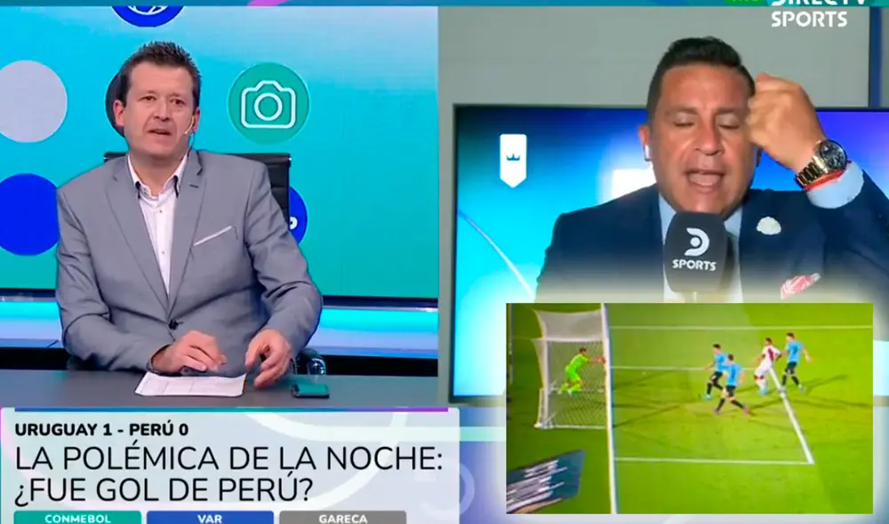 El VAR terminó siendo protagonista en el partido entre Uruguay y Perú. Foto: captura DirecTV Sports El VAR terminó siendo protagonista en el partido entre Uruguay y Perú. Foto: captura DirecTV Sports