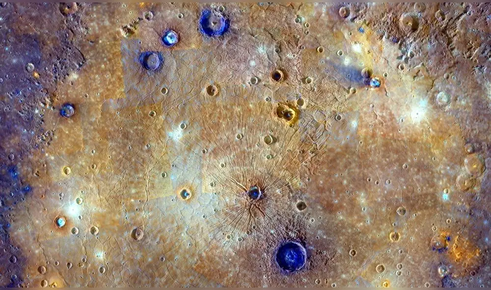 La Cuenca Caloris de Mercurio posee cráteres de más de 300 kilómetros de diámetro. Foto: NASA / Johns Hopkins University Applied Physics Laboratory / Carnegie Institution of Washington