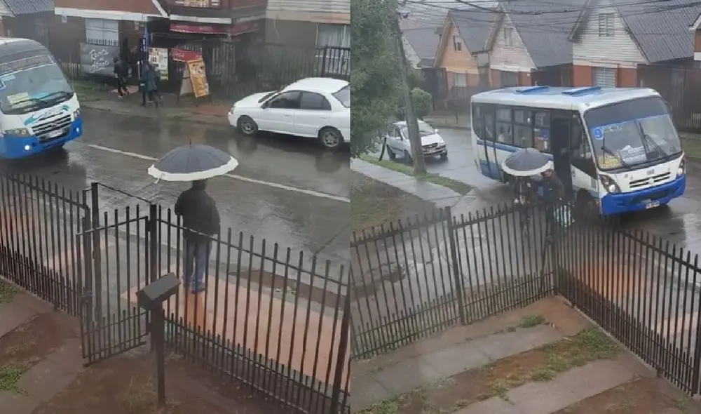 El señor ayudó a su esposa a cargar las bolsas que traía de su viaje. Foto: captura de TikTok