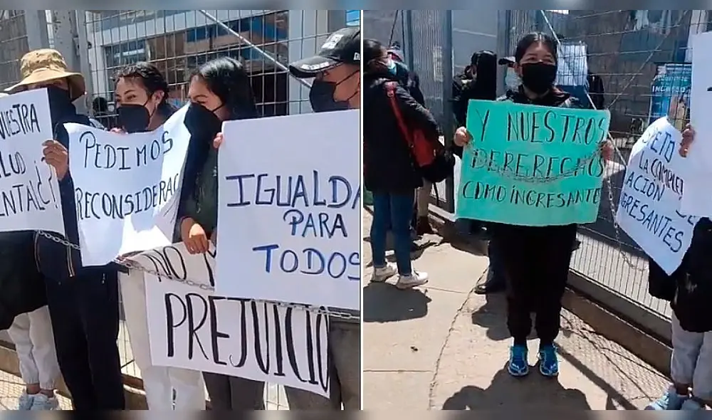 Un ingresante señaló que no hicieron fraude y que la decisión del ente universitario respondería a presión social. Foto: composición LR/ captura de video Radio Onda Azul Un ingresante señaló que no hicieron fraude y que la decisión del ente universitario respondería a presión social. Foto: composición LR/ captura de video Radio Onda Azul