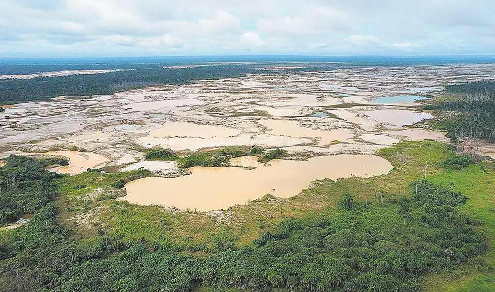 Devastación profunda. Espantosa evidencia del retorno de los mineros ilegales en la zona de Nueva Arequipa, una zona de amortiguamiento de Tambopata. Foto: Antonio Melgarejo/ La República
