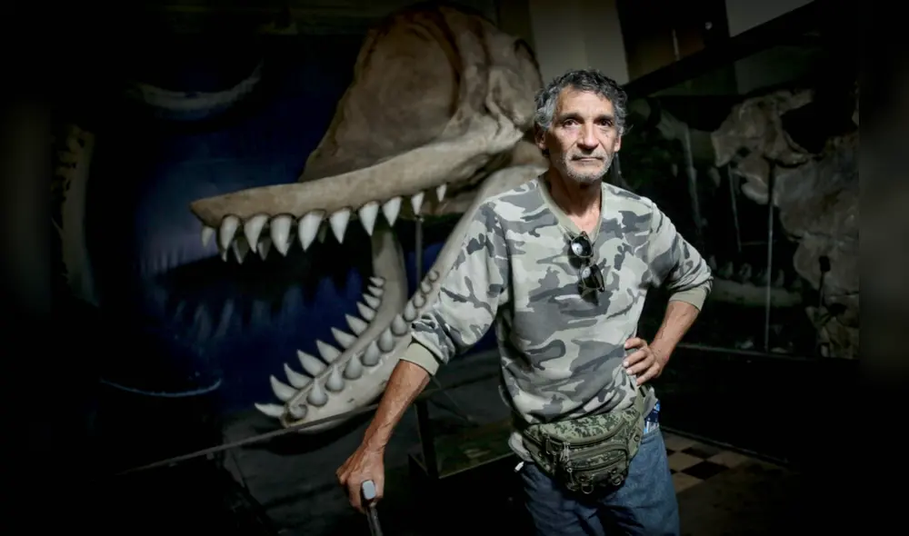 El 2011 encontró los restos de una ballena de cuatro patas, la primera de Sudamérica. Hace millones de años, las ballenas todavía podían nadar y caminar. Foto: John Reyes/La República