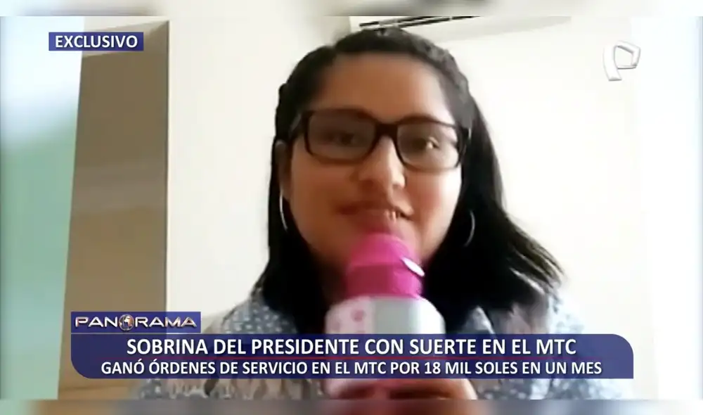 Sobrina de Pedro Castillo ganó dos órdenes de servicio por S/ 18.000 en MTC en tan solo un mes. Foto: captura de Panorama Sobrina de Pedro Castillo ganó dos órdenes de servicio por S/ 18.000 en MTC en tan solo un mes. Foto: captura de Panorama