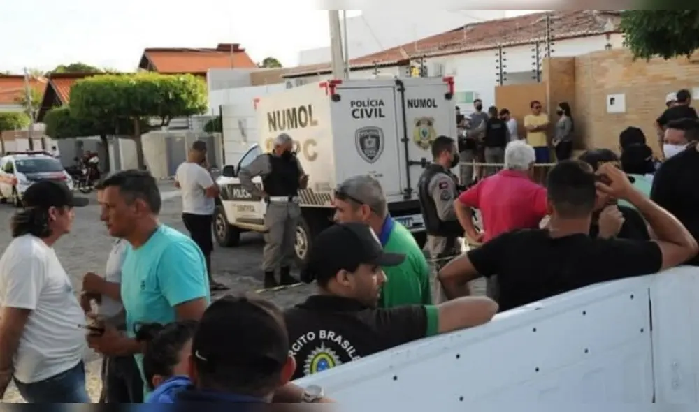 Policía Civil realizando labores de investigación en el lugar de los hechos. Foto: DiaroDoNordeste