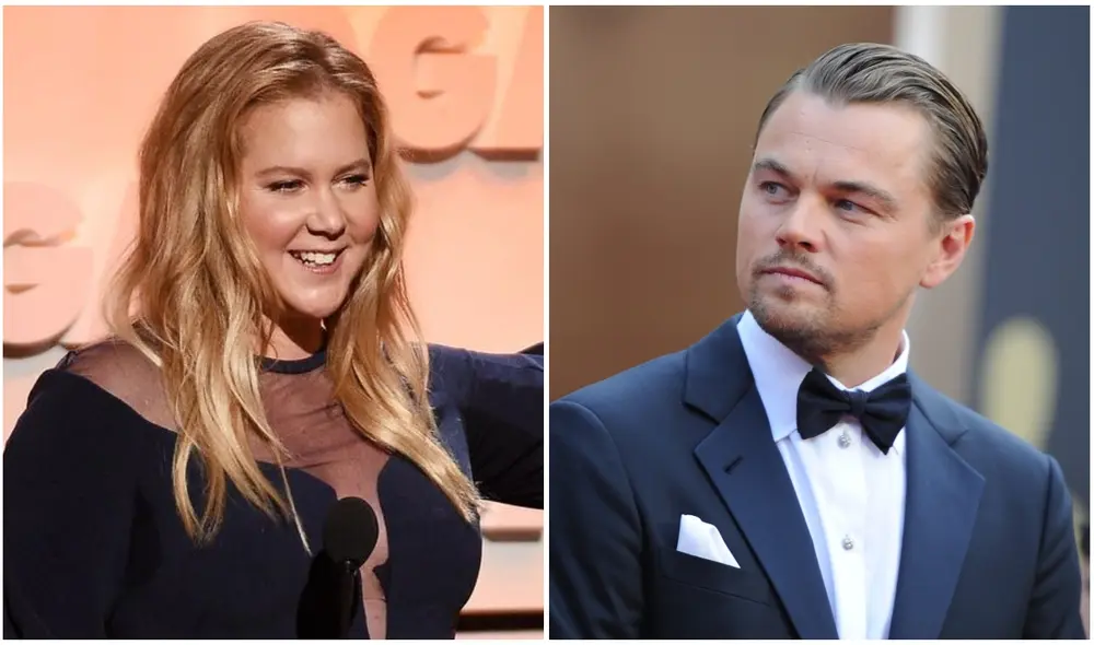Amy Schumer hizo énfasis en que Leonardo Dicaprio suele salir con mujeres más jóvenes que él. Foto: composición LR/AFP
