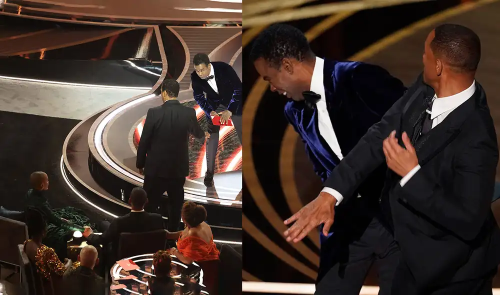 El actor Will Smith no se encontraba bien y dos ganadores de Oscar tuvieron que ayudarlo, según imágenes. Foto: AFP/difusión/Twitter