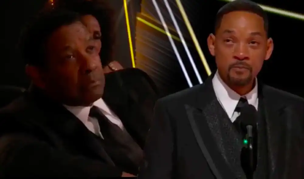 En las imágenes difundidas en diversas redes sociales se puede evidenciar cómo el galardonado artista intentó calmar a Will Smith. Foto: composición captura TNT