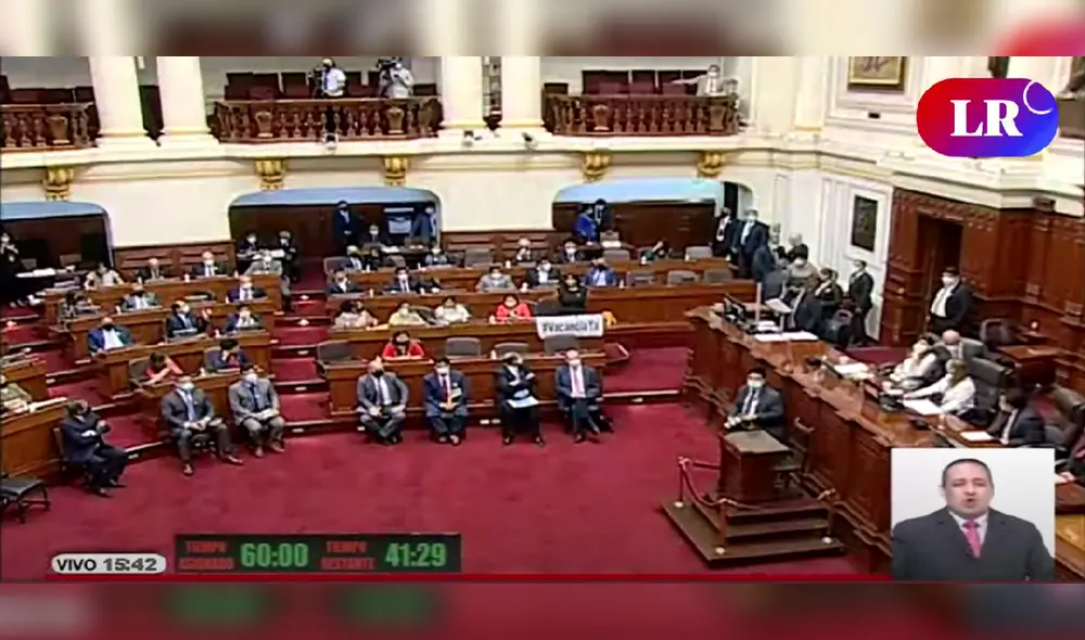 El pleno fue suspendido por 15 minutos ante incidente en el Congreso. Foto: captura LR+