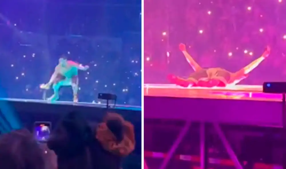 Bad Bunny volvió a ser viral en las redes sociales tras caerse en pleno concierto. Foto: Twitter Bad Bunny volvió a ser viral en las redes sociales tras caerse en pleno concierto. Foto: Twitter