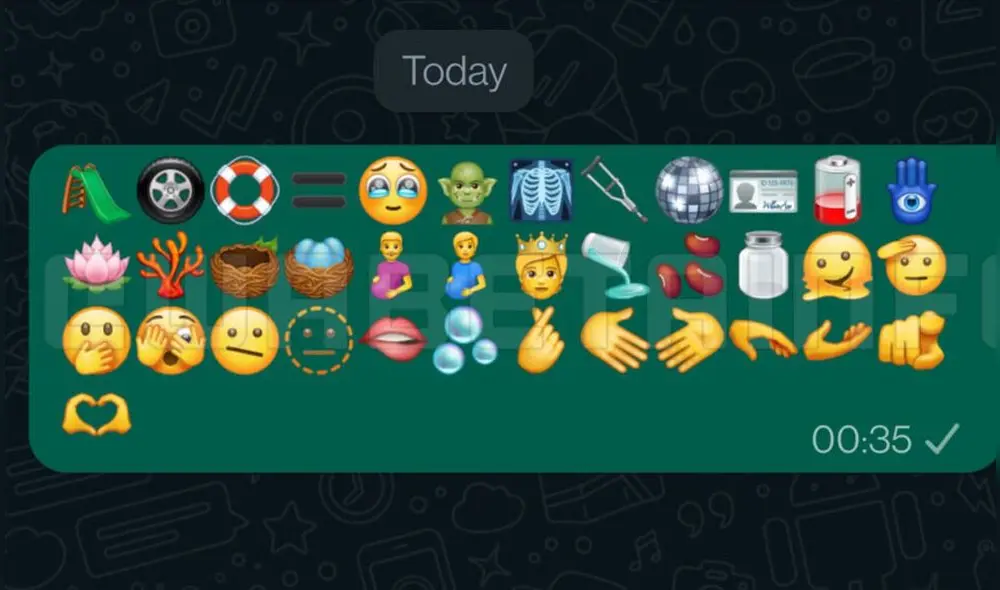 La nueva colección de emojis ha aparecido en la versión de WhatsApp Beta 2.22.8.8. Foto: WABetaInfo La nueva colección de emojis ha aparecido en la versión de WhatsApp Beta 2.22.8.8. Foto: WABetaInfo