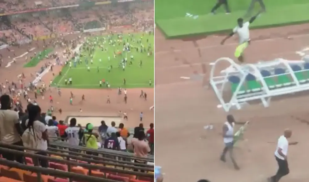 Durante el partido Nigeria vs. Ghana por las Eliminatorias Qatar 2022, cientos de hinchas ocasionaron caos. Foto: Captura ESPN Durante el partido Nigeria vs. Ghana por las Eliminatorias Qatar 2022, cientos de hinchas ocasionaron caos. Foto: Captura ESPN