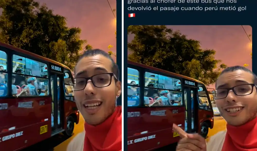 El conductor de la cúster no pudo contener su alegría y decidió devolver a cada uno de los usuarios el costo del pasaje que habían pagado. Foto: captura de TikTok