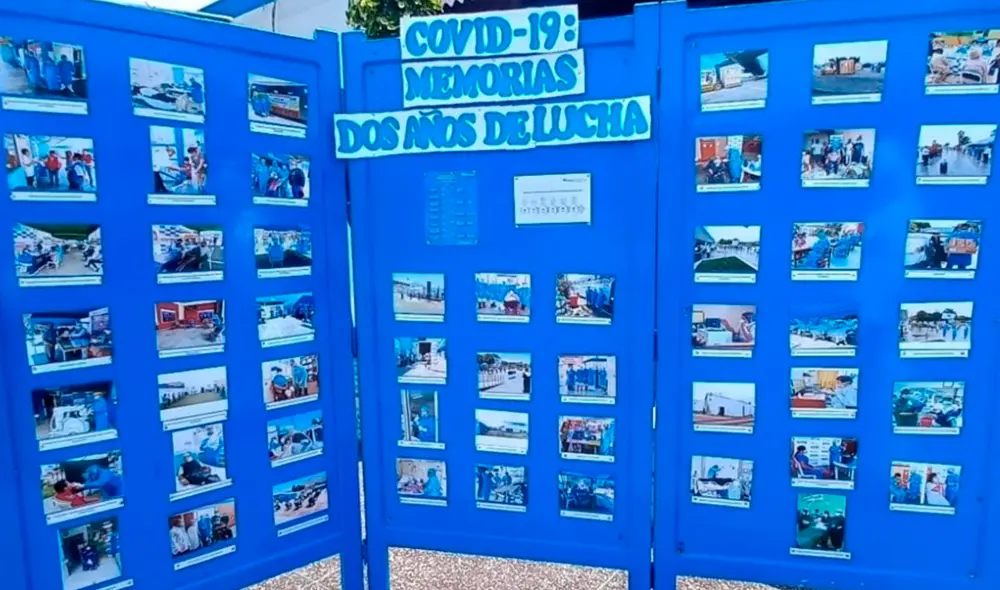 La galería permanecerá en el frontis del Hospital III de EsSalud hasta este viernes 1 de abril. Foto: Áncash Noticias