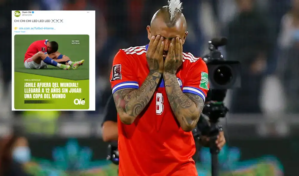 Arturo Vidal se quedará nuevamente con las ganas de jugar una Copa del Mundo. Foto: composición/ EFE/ captura de Olé Arturo Vidal se quedará nuevamente con las ganas de jugar una Copa del Mundo. Foto: composición/ EFE/ captura de Olé