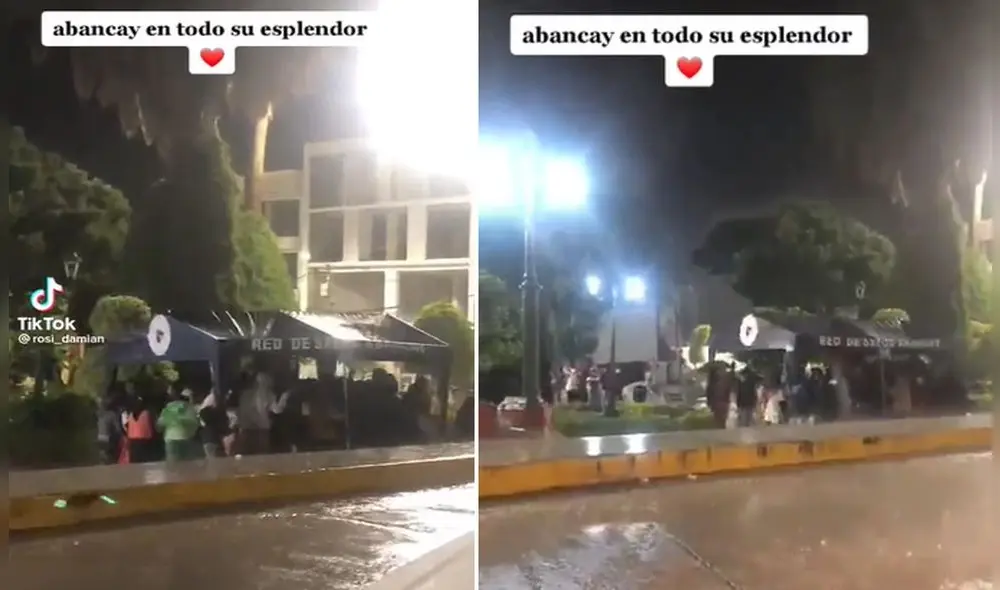 La lluvia no pudo detener la emoción de los hinchas. Foto: captura video Tik Tok