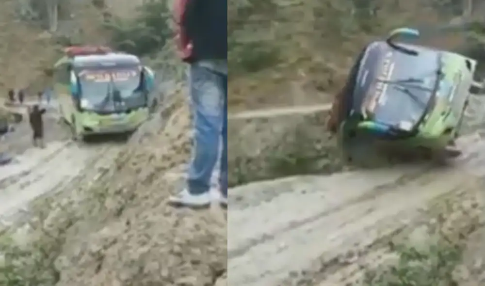 Bus interprovincial se volcó ante la mirada de los pasajeros. Foto: captura de Canal N