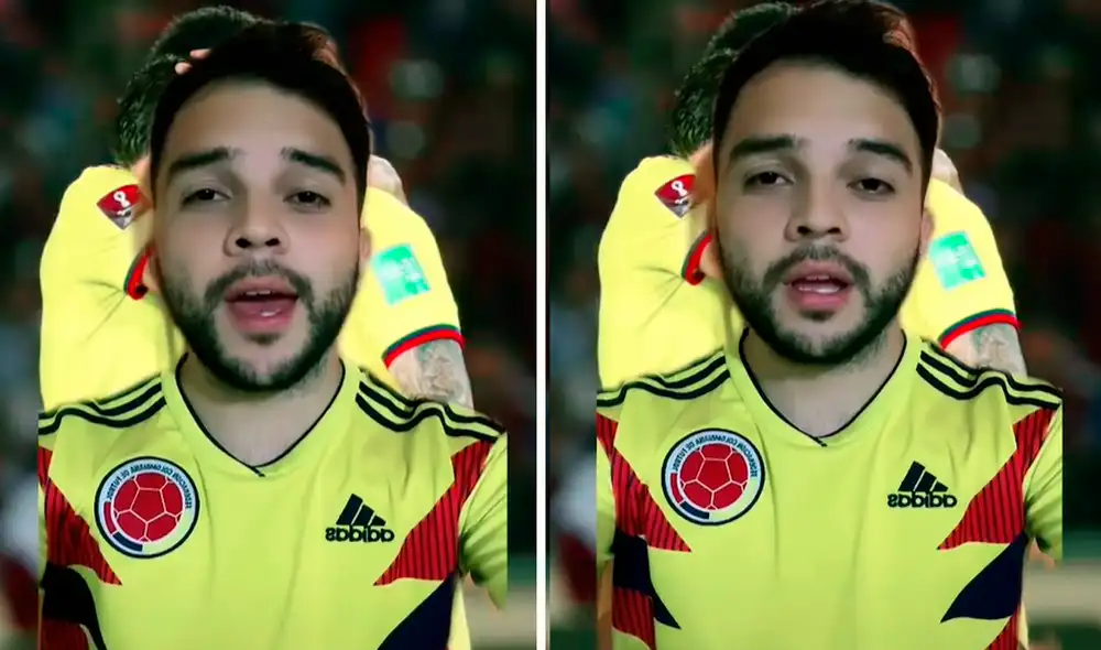 Pese a su tristeza porque Colombia no participará en el mundial, el joven saludó el triunfo de los peruanos. Foto: captura de TikTok Pese a su tristeza porque Colombia no participará en el mundial, el joven saludó el triunfo de los peruanos. Foto: captura de TikTok
