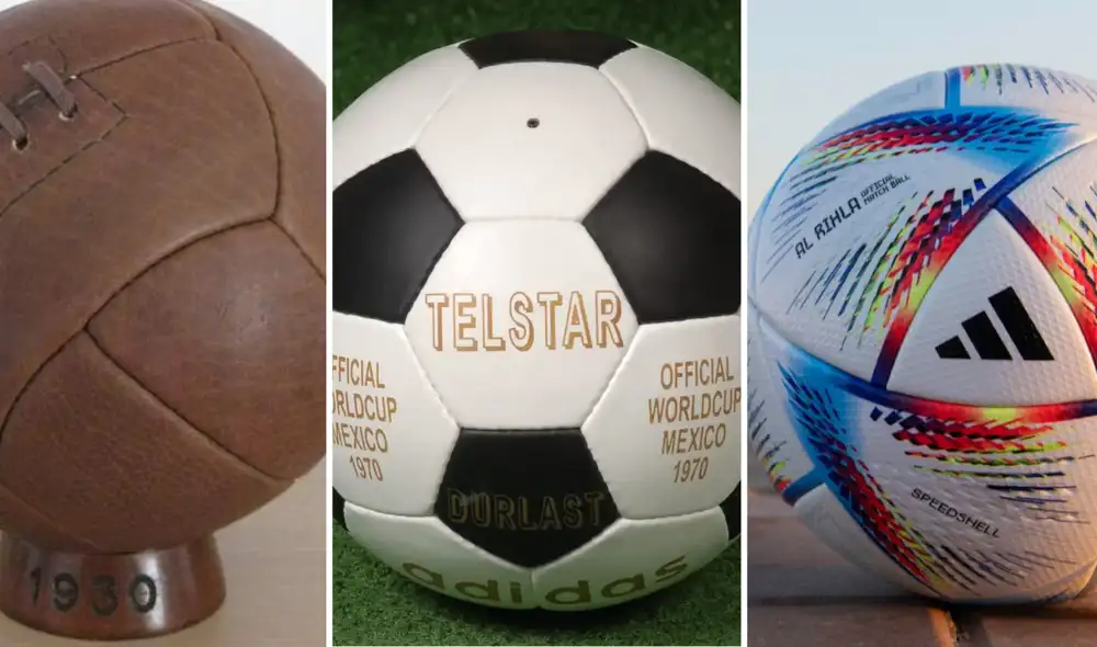 De Uruguay 1930 a Qatar 2022. Conoce todos los balones oficiales de los Mundiales de fútbol. Foto: composición Guioteca / FIFA De Uruguay 1930 a Qatar 2022. Conoce todos los balones oficiales de los Mundiales de fútbol. Foto: composición Guioteca / FIFA