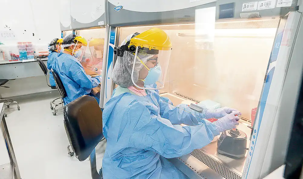 Ciencia. El Instituto Nacional de Salud detecta sublinajes analizando pruebas tomadas. Foto: difusión