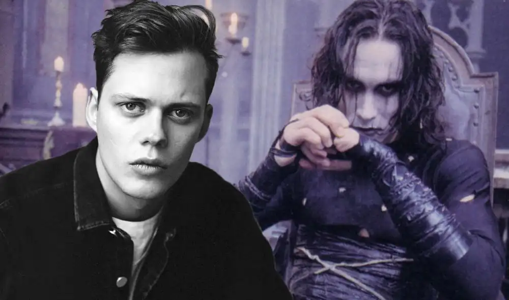 Bill Skarsgard interpretará al protagonista Eric Draven en el remake de "The crow". Foto: composición LR/ Miramax Films / difusión Bill Skarsgard interpretará al protagonista Eric Draven en el remake de "The crow". Foto: composición LR/ Miramax Films / difusión
