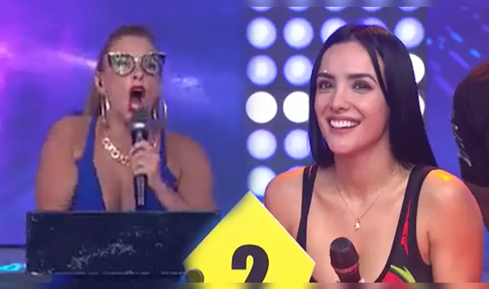 Johanna San Miguel corrigió error de Rosángela Espinoza en vivo. Foto: composición/captura América TV