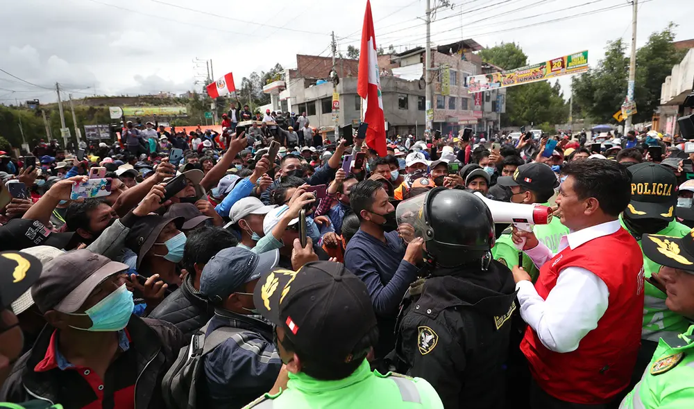Diversos grupos de protestantes en Huancayo vienen manifestándose en contra del Gobierno de Pedro Castillo tras el alza de precios. Foto: PCM Diversos grupos de protestantes en Huancayo vienen manifestándose en contra del Gobierno de Pedro Castillo tras el alza de precios. Foto: PCM