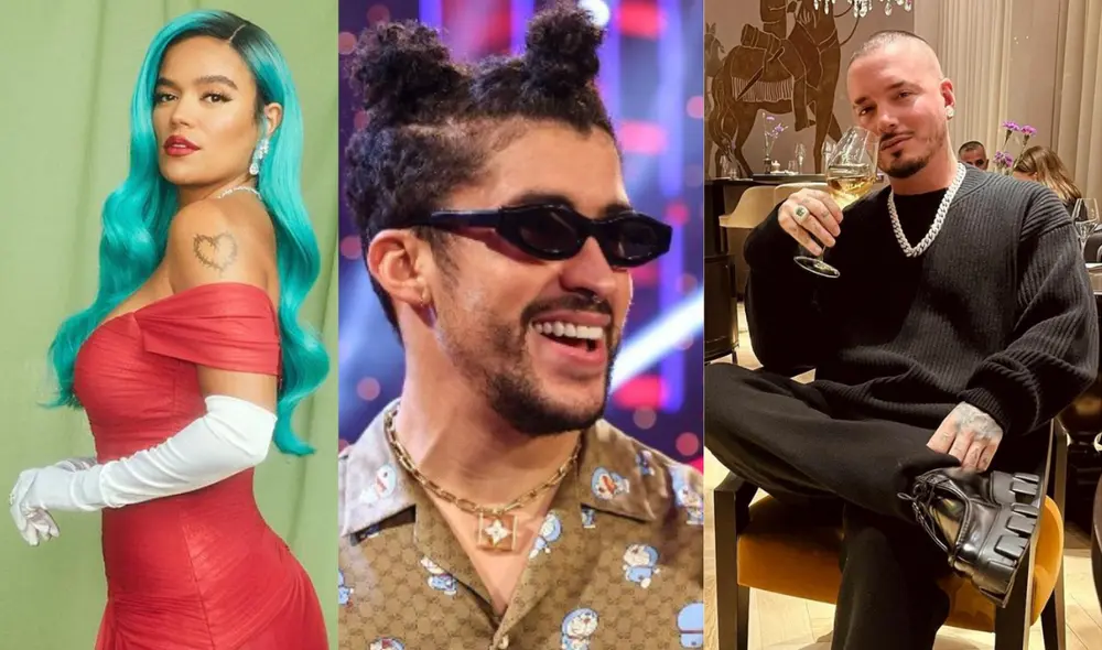 Los Premios Grammy añadieron la categoría mejor álbum de música urbana latina, donde fueron nominados artistas como Bad Bunny, Karol G y J Balvin. Foto: Karol G/Instagram, difusión, J Balvin/Instagram